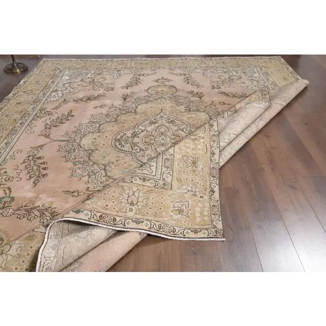 1960s Persian Handmade Wool Cotton Orange Oversized Area Rug 294x379