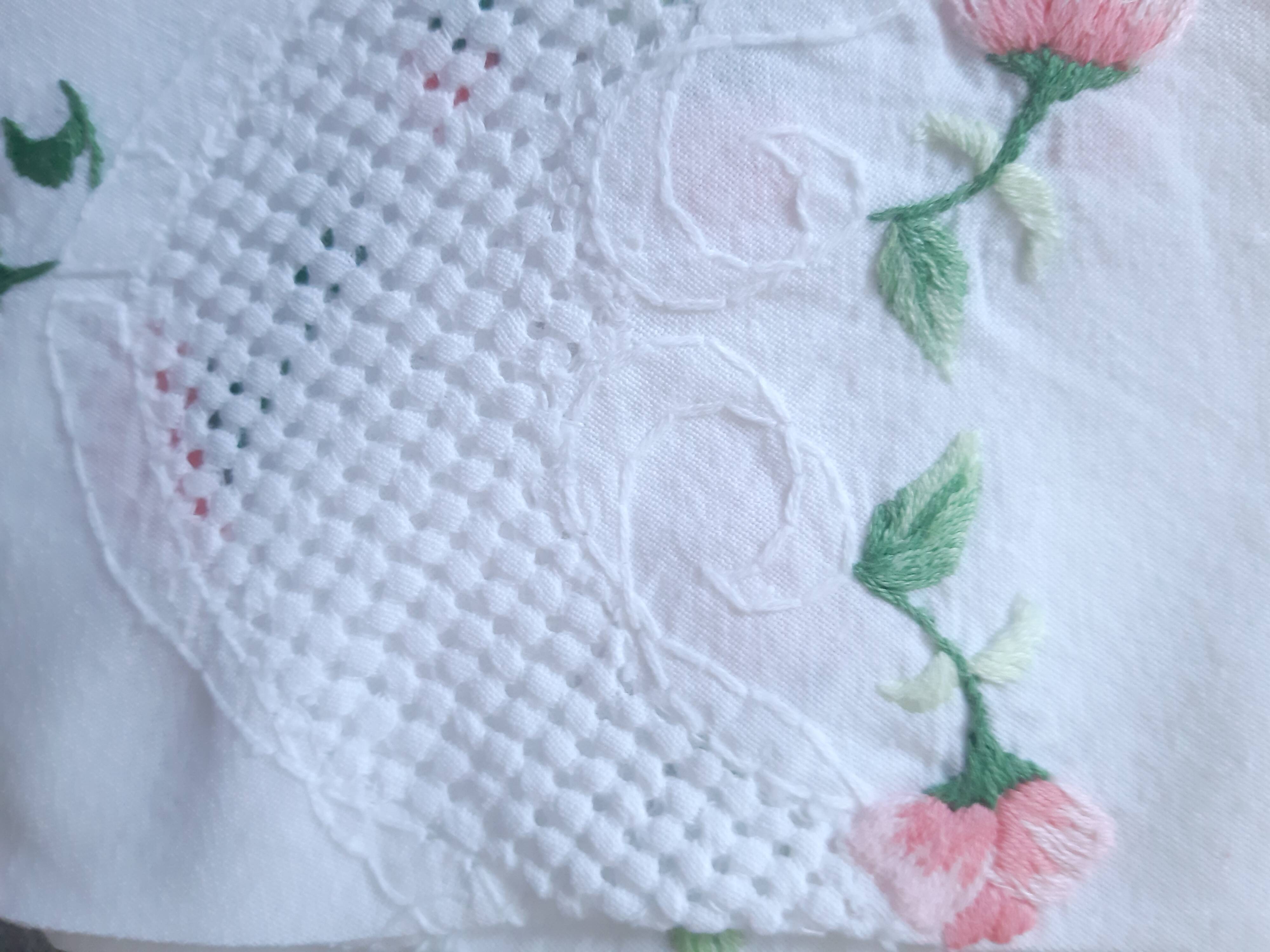 Embroidered round tablecloth