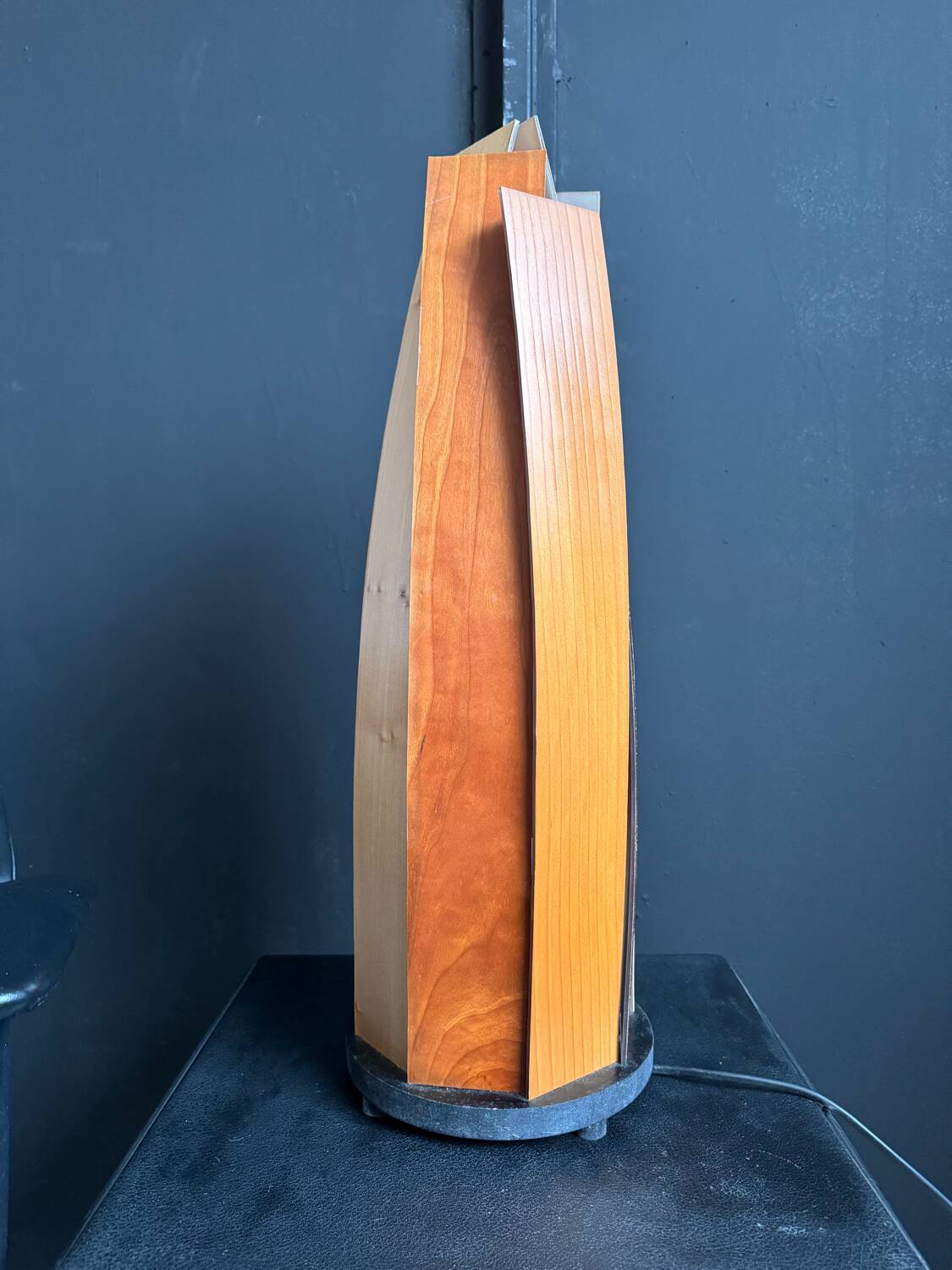Wood slat lamp in Scandinavian style