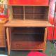 Ercol English wooden secretary, on wheels – 1970s.