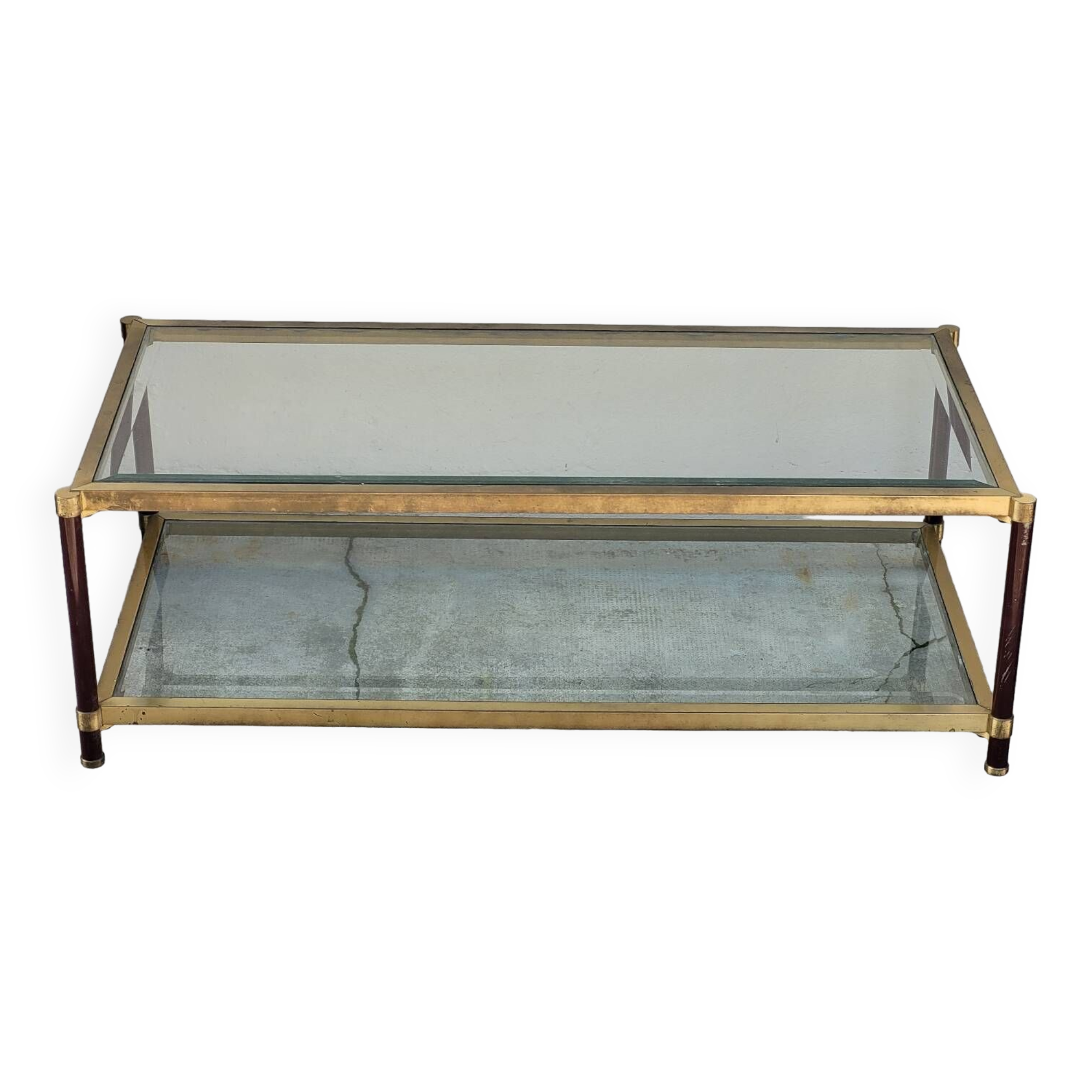 Jansen style brass designer coffee table - 1970s