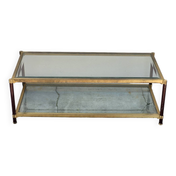 Jansen style brass designer coffee table - 1970s