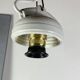 Industrial suspension in white glass and porcelain, vintage model.