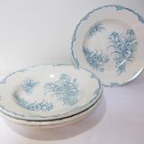 4 vintage ironstone soup plates from L&G, Oeillets model 220520