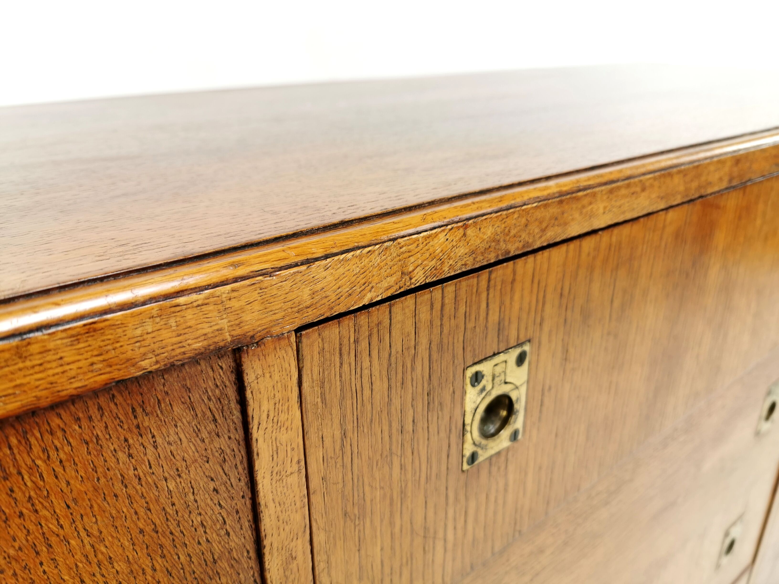 Art deco oak sideboard military campaign heals