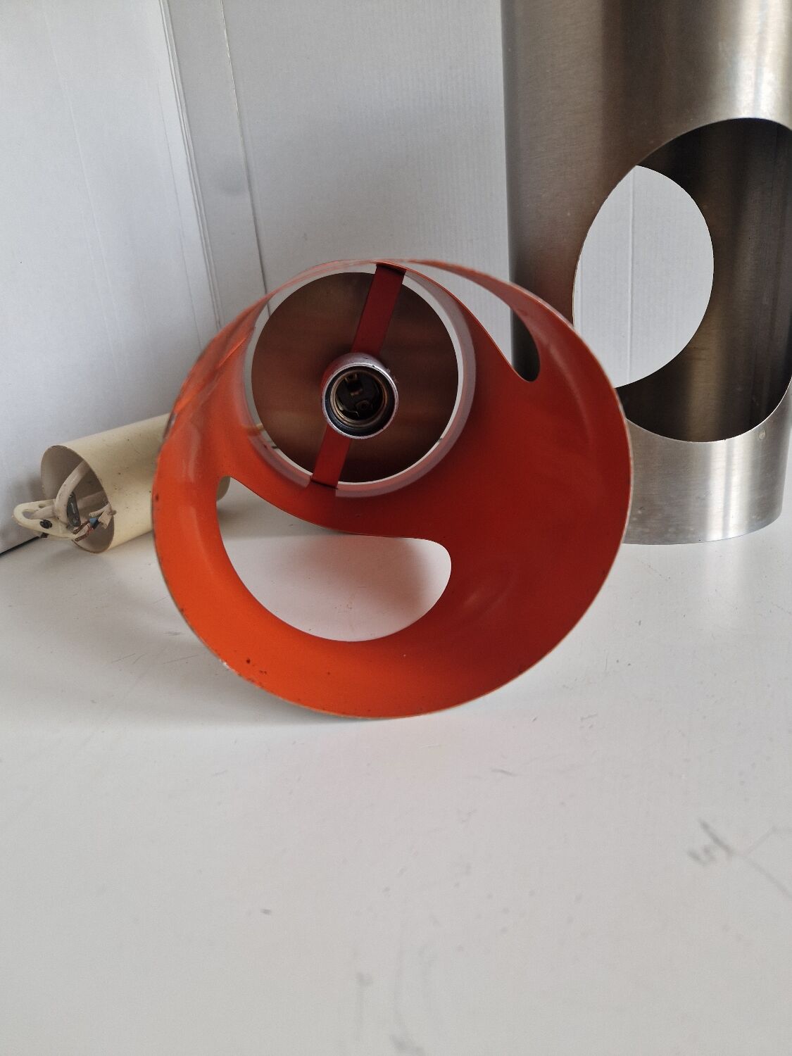 Set of 2 Cylindrical Pendant Lights from the 70s