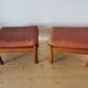 Pair of Dyrlund leather footrest 60s leather