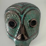 Glazed terracotta mask, tribal art from the 1980s.