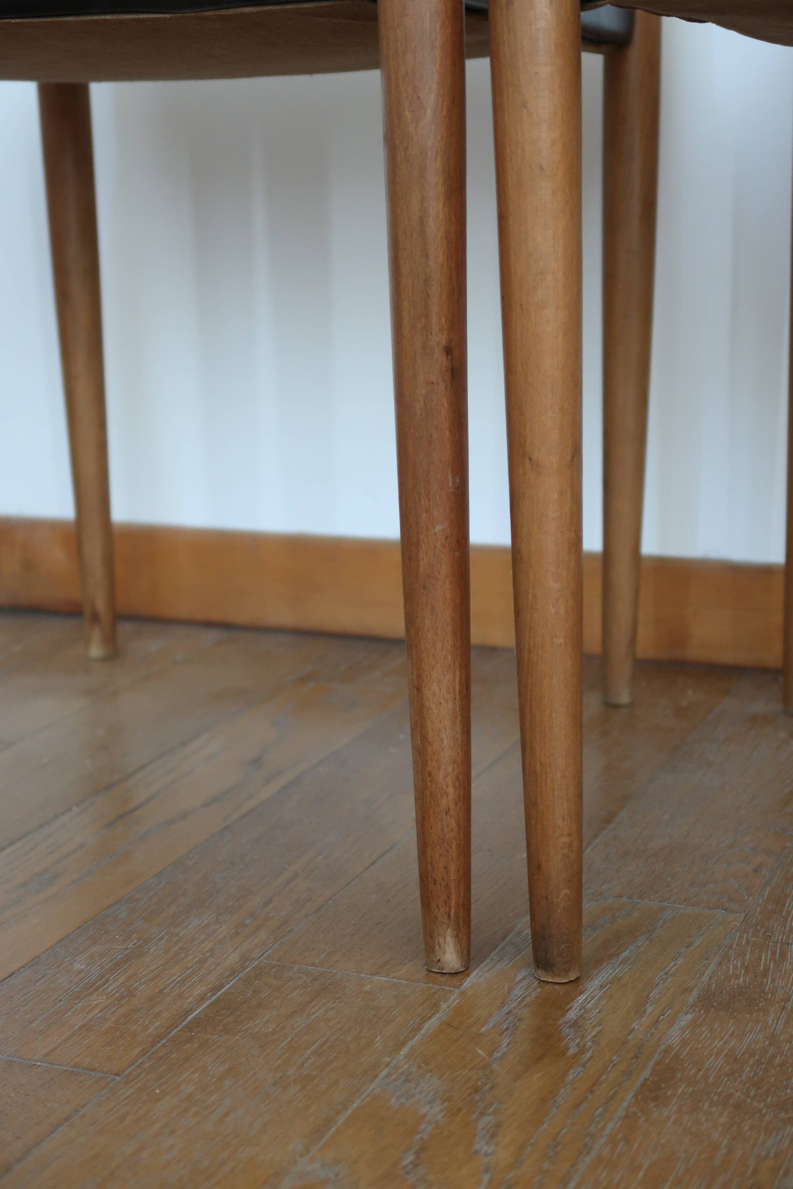 4 Scandinavian chairs skaï black