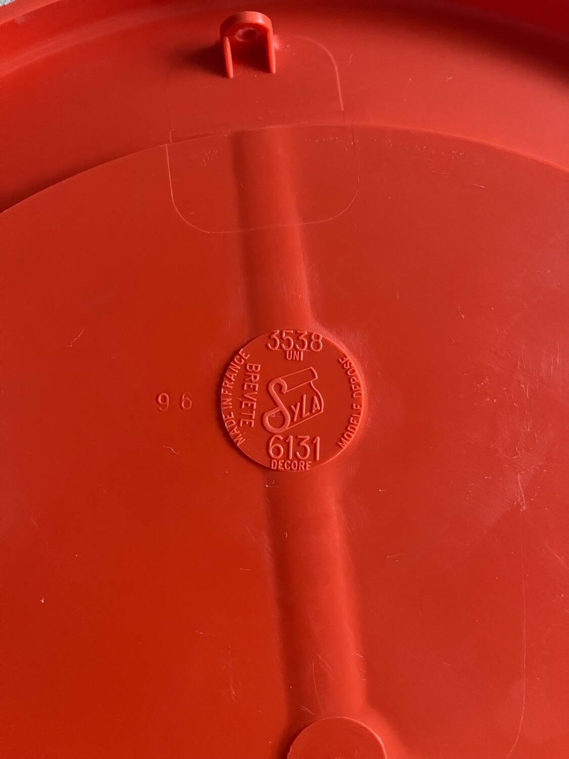 Syla vintage orange round plastic mirror