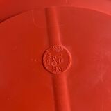 Syla vintage orange round plastic mirror