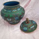Pot covered in enamelled bronze