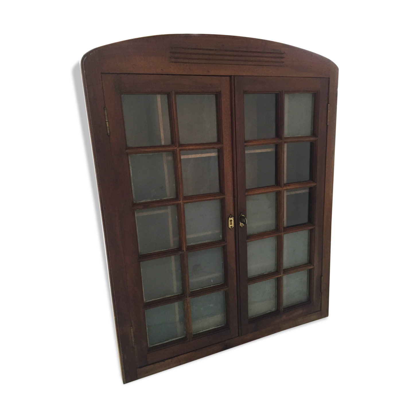 Old wall case has pharmacy