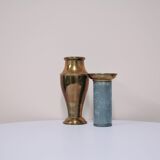 Brass vase with cabin inside