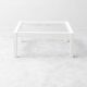 Vintage coffee table in white lacquered wood and glass, Italian design 1970s