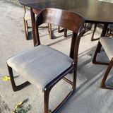 Vintage Baumann sleigh chairs with table