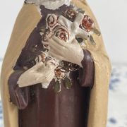 Antique statue of Saint Therese of Lisieux, religious plaster figurine