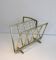 Brass faux-bamboo style magazine rack