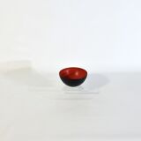 Vintage Krenit bowl by Herbert Krenchel, Denmark 1950, black metal and red enamel