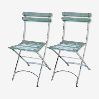 Paire de chaises de jardin anciennes circa 1900