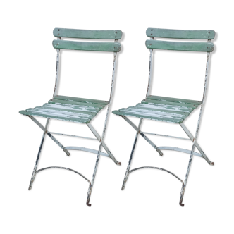 Paire de chaises de jardin anciennes circa 1900