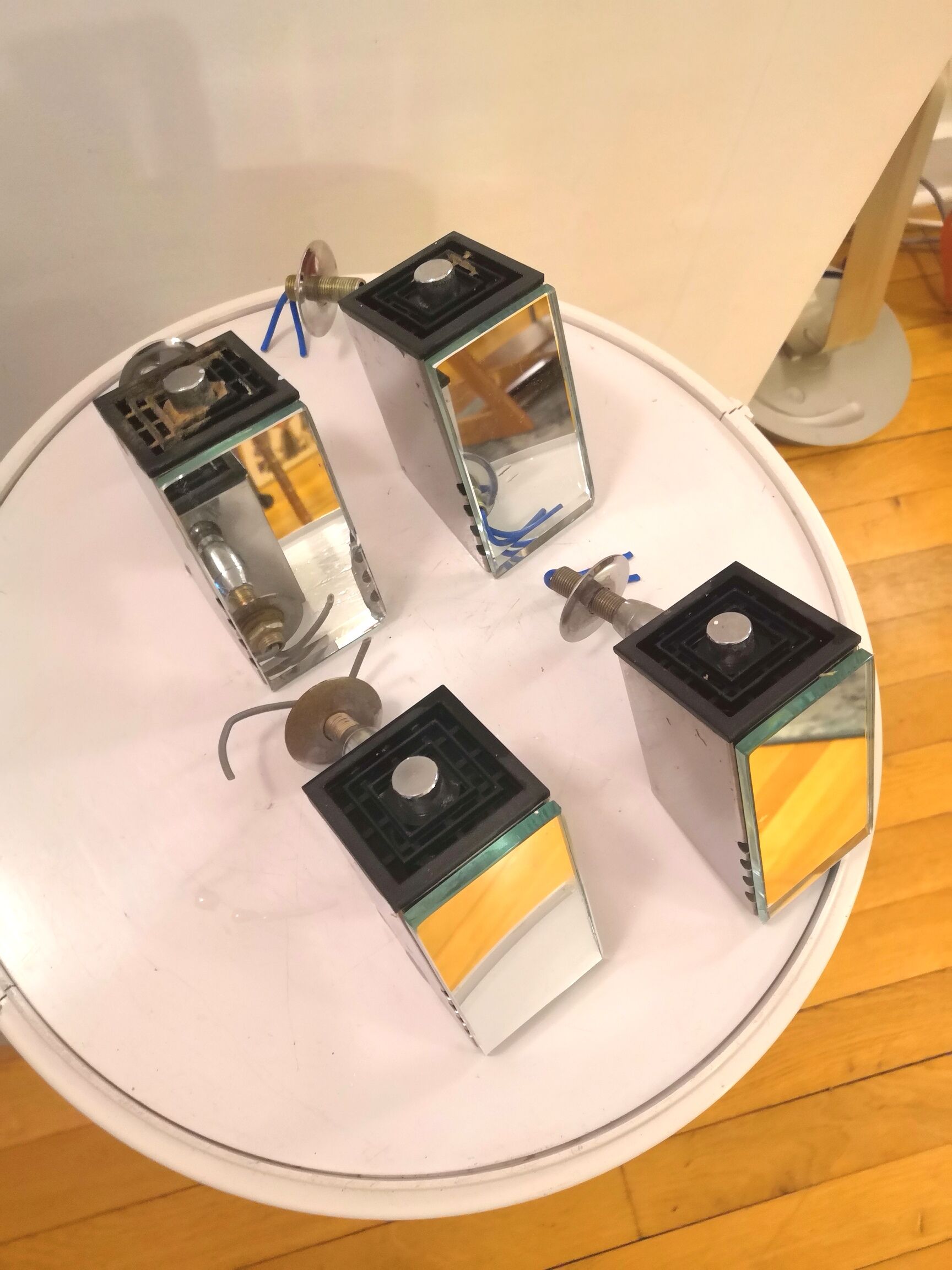 4 sconces spots and mirror of the 70s