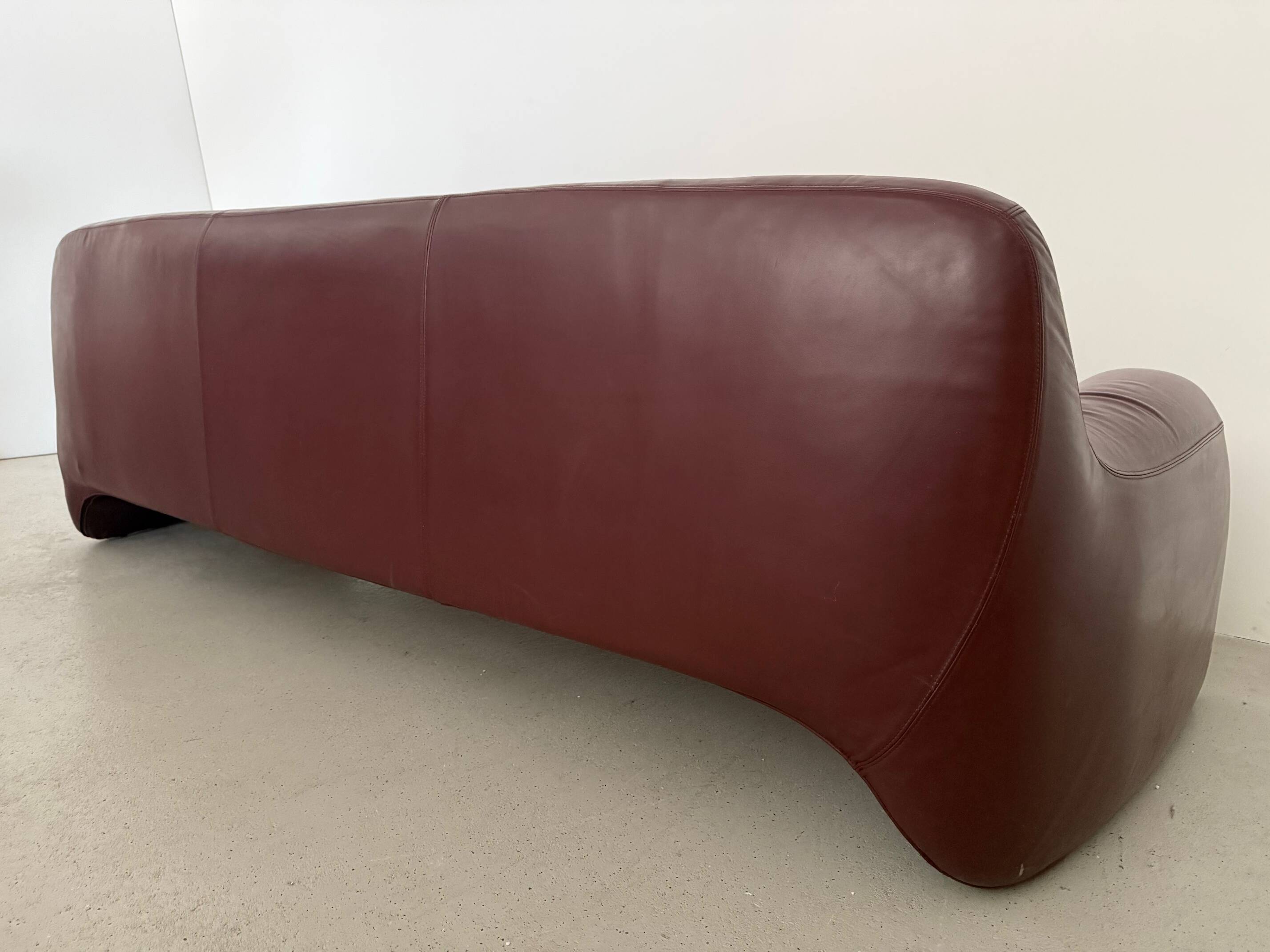 Sculptural 3-seater Leather Sofa by Cinova, Italy 1970s