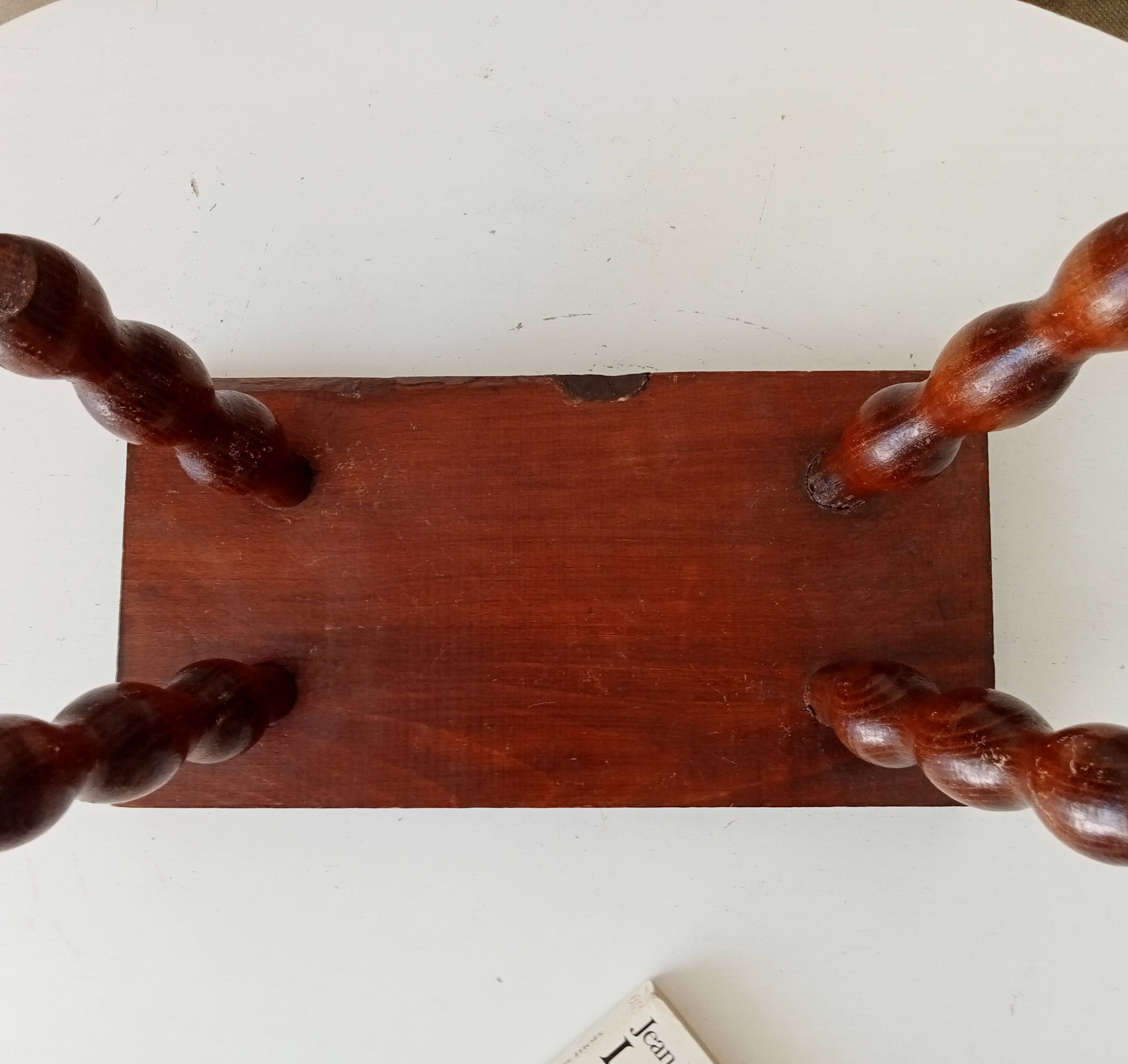 Vintage Bobbin Wood Plant Stool