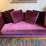 Plum velvet sofa