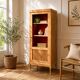 Armoire vitrée vintage bois brut 1950