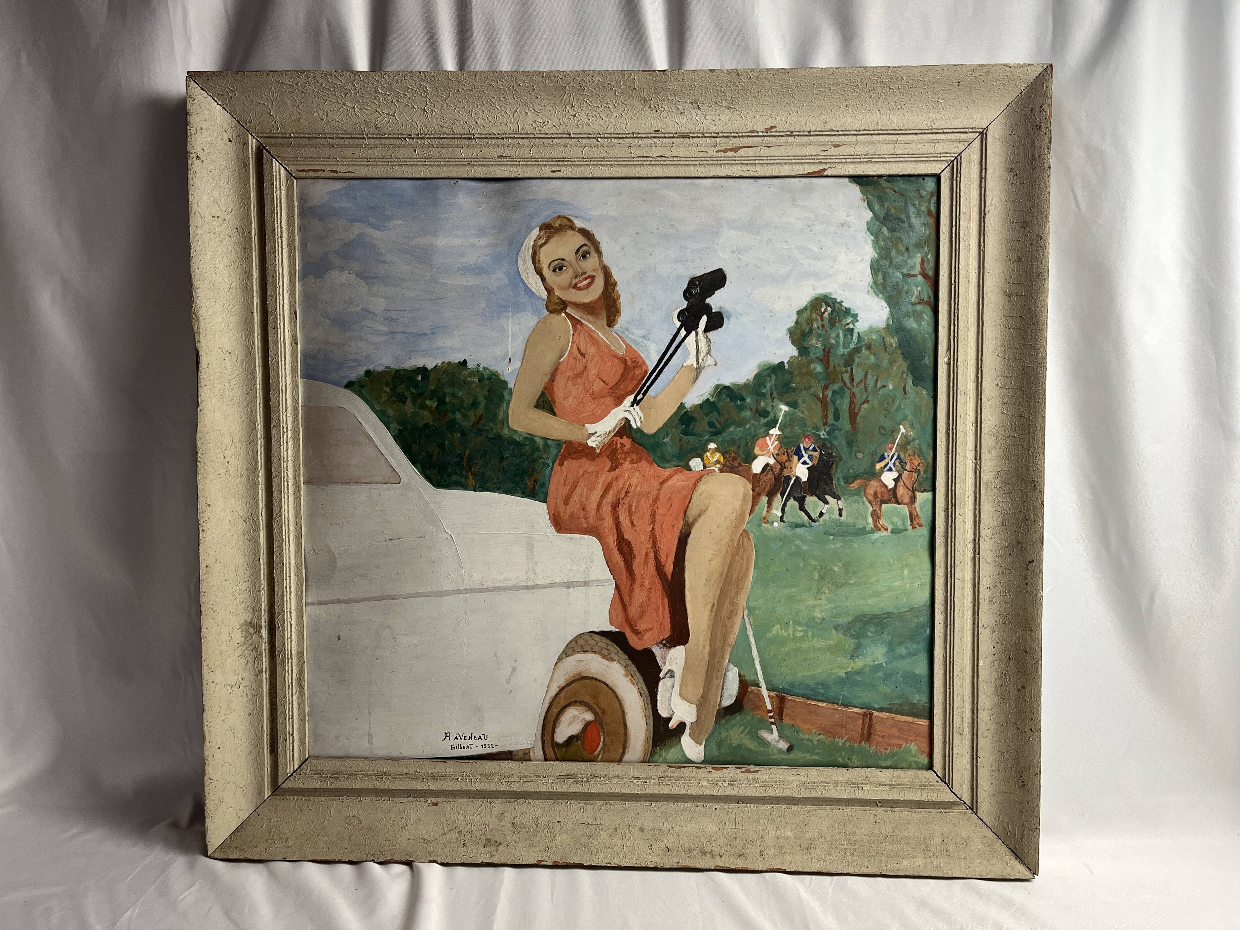 Gouache on pin-up panel signed and dated 20th century