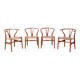4x Hans J. Wegner Early CH24 Chaise Wishbone, années 1960