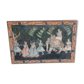Peinture tissu ancien motif inde hindou