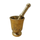 Mortier et pilon laiton doré