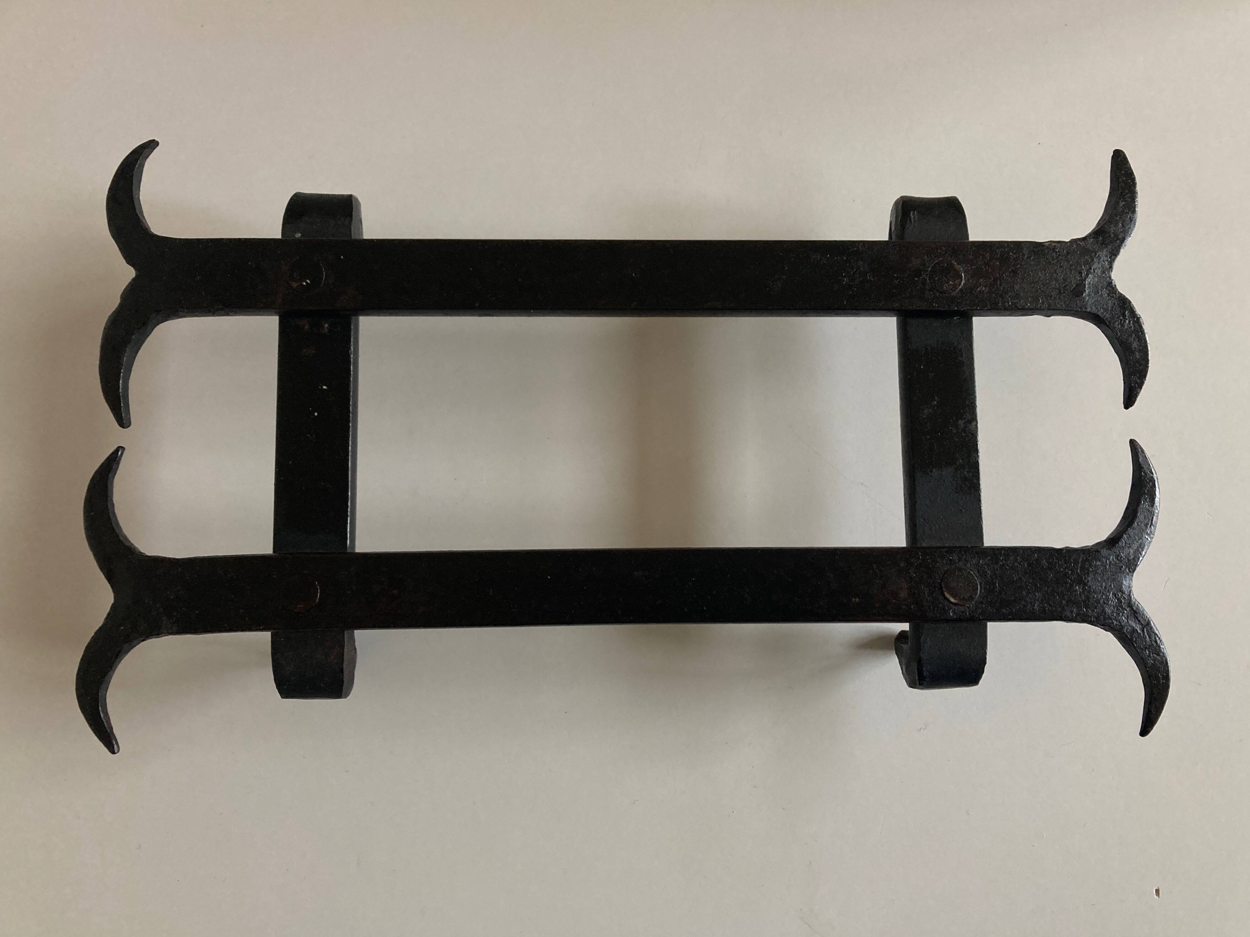 Riveted wrought iron trivet dlg Atelier Marolles 1960