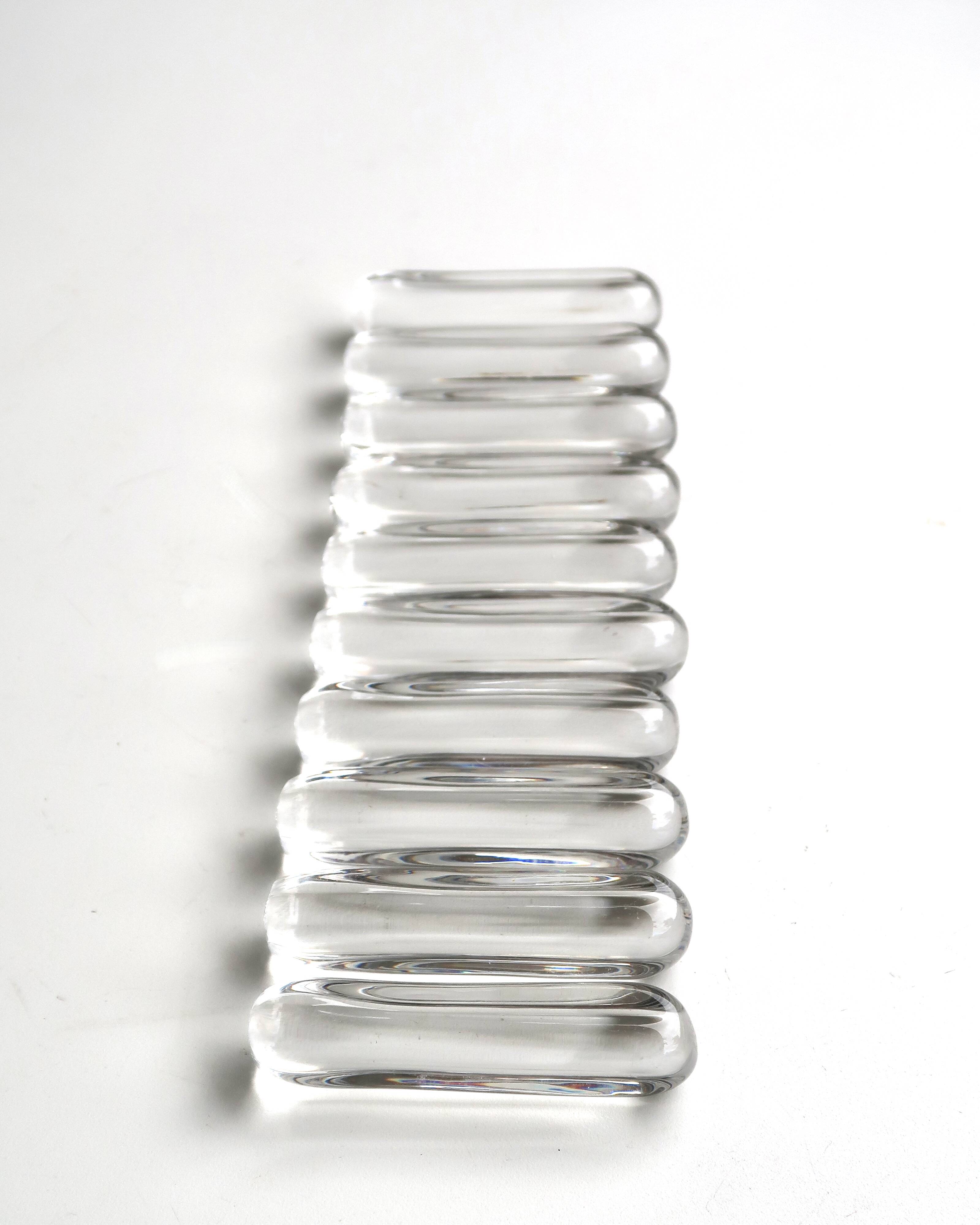 Set of 10 knife rests in a Daum France box, crystal, 1960s.