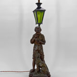 Lamp "La Bonne Soupe" by Victor Rousseau, Art Nouveau, circa 1900