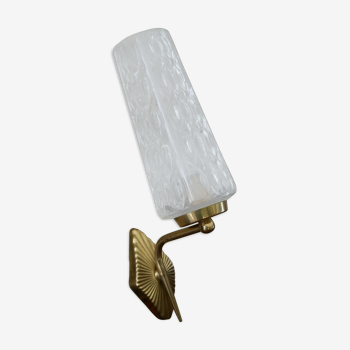 Vintage glass and gold metal sconce