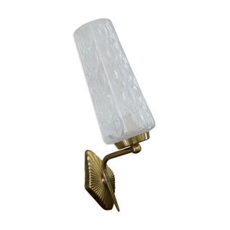Vintage glass and gold metal sconce