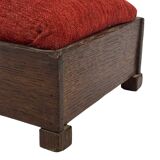 Pouf Art Déco design des années 30, tabouret minimaliste modèle bas.