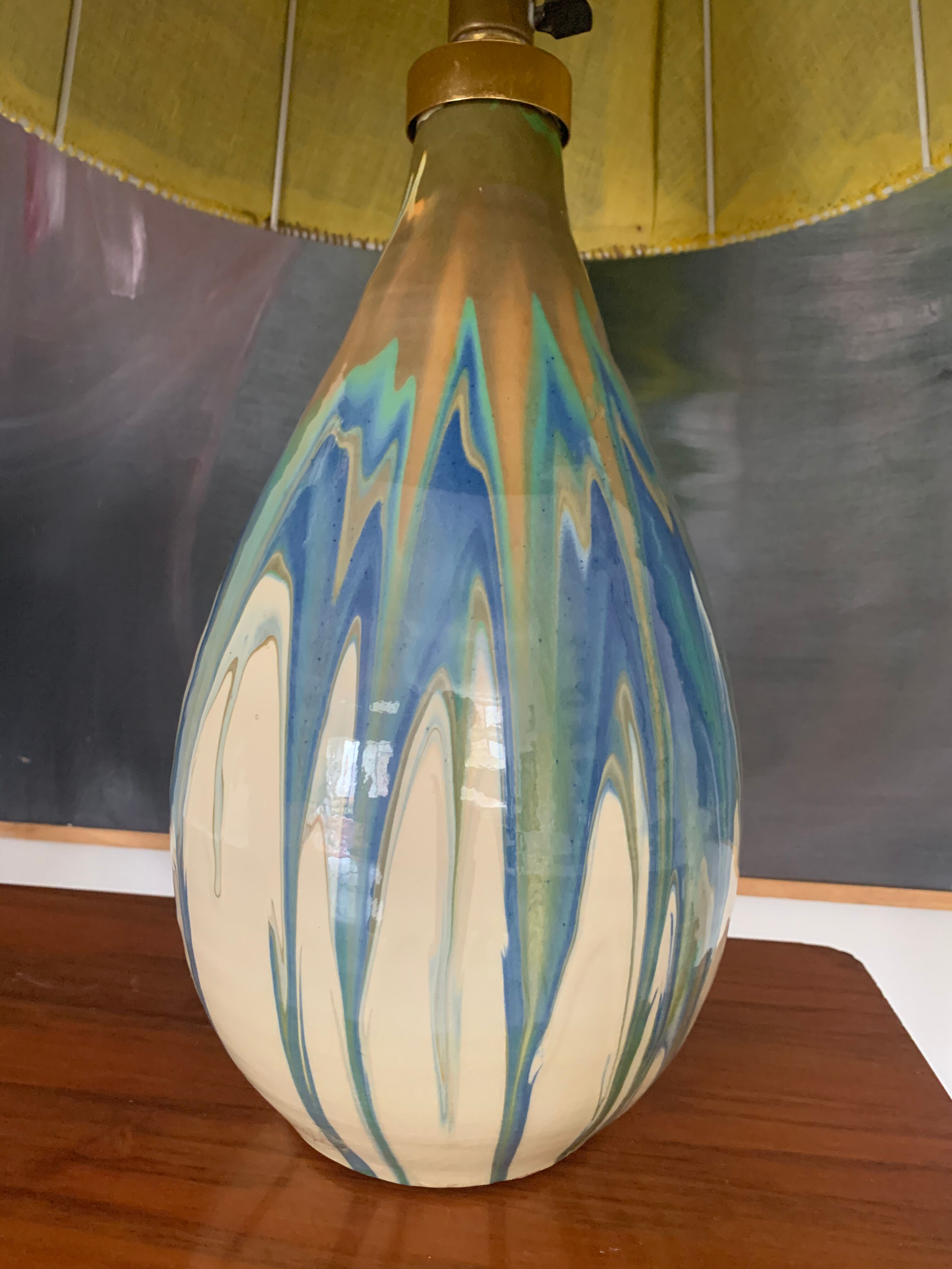Vintage signed ceramic lamp