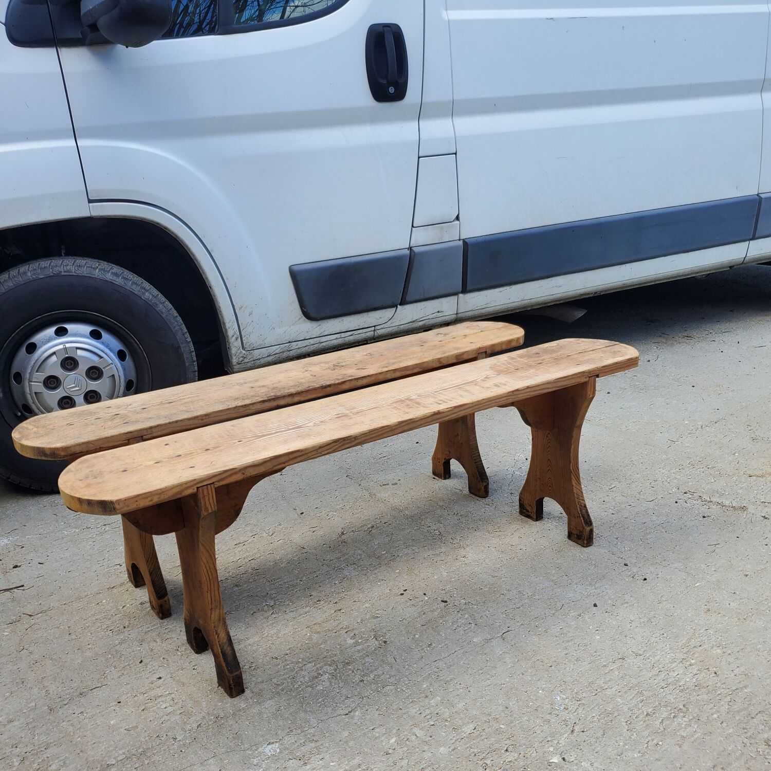 Pair of wooden benches