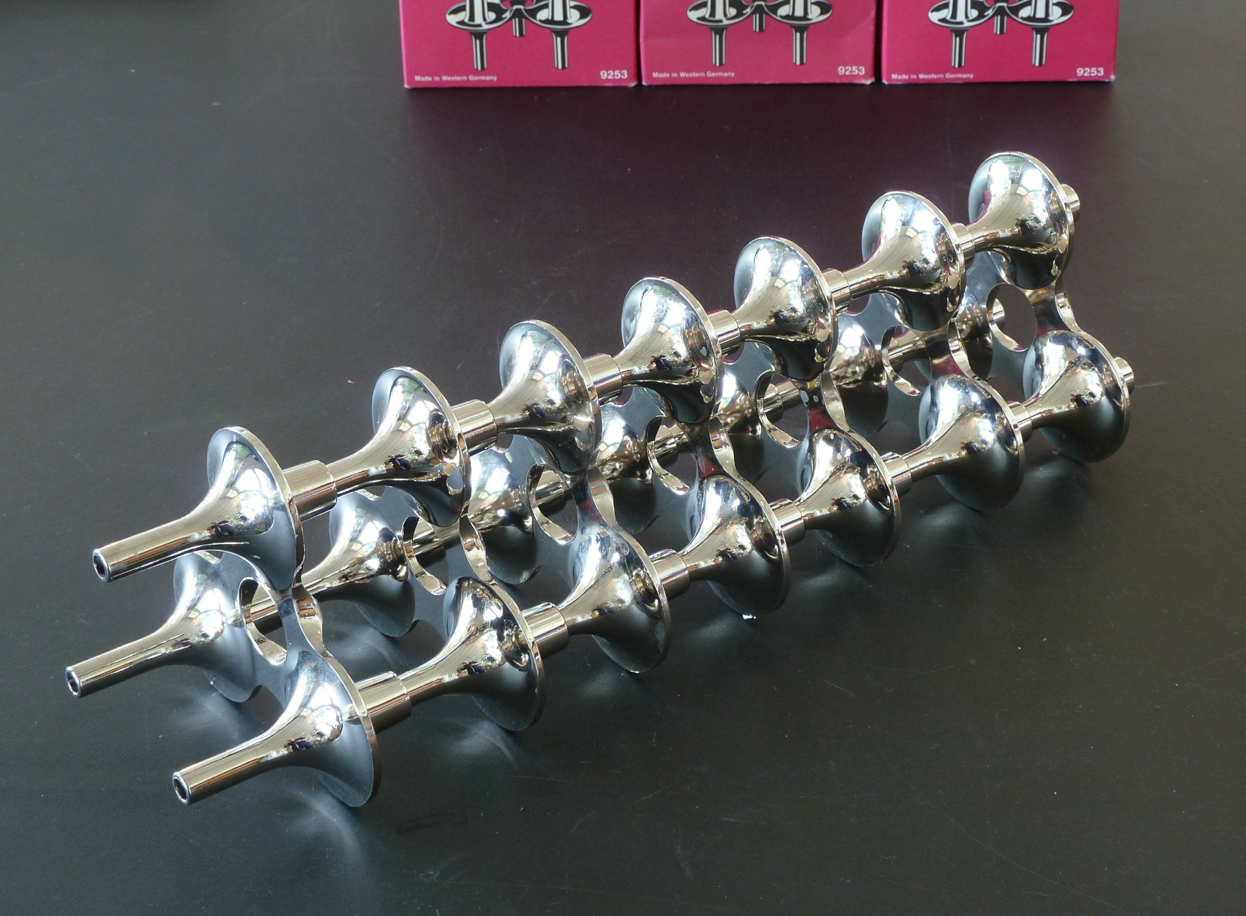 Rare set of 7 BMF Orion type Nagel candlesticks with box
