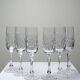 Set of 6 hand-cut Lorraine crystal champagne flutes