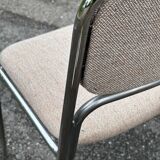 1970s designer chairs in metal and fabric