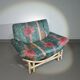 Large bamboo / rattan love seat 80's