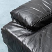 Divano modulare in pelle nera cinova anni ’70 modernariato