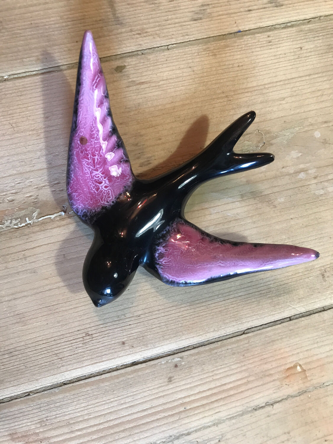 Lot de 3 hirondelles en céramique