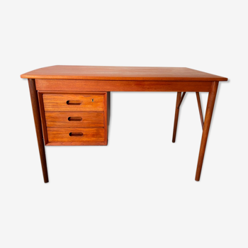 Bureau scandinave en teck design danois 3 tiroirs vintage des années 60