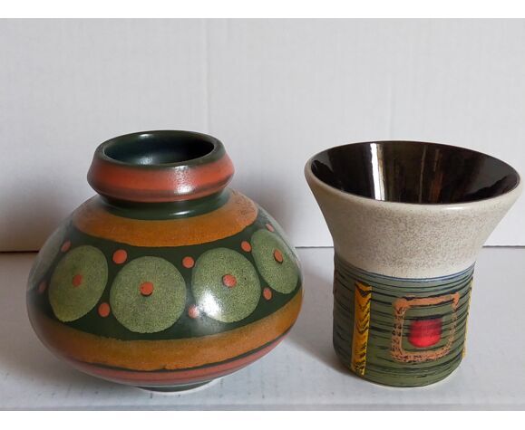 Duo of vases, vintage Scandinavian ceramics